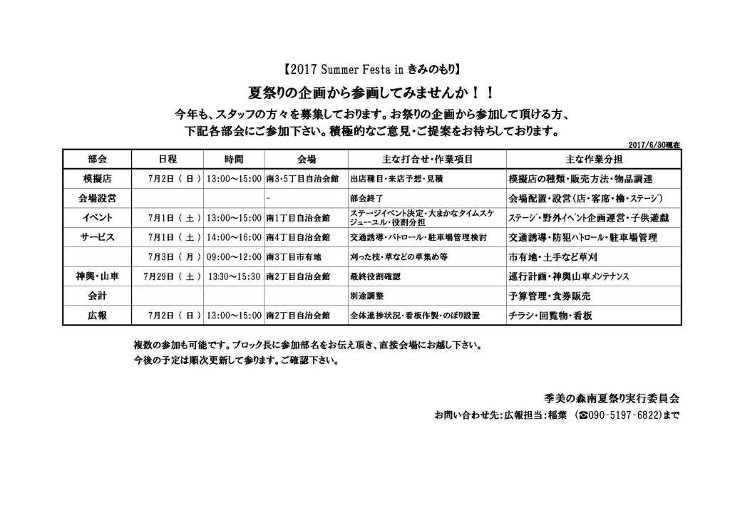 ホームページ用部会日程0630