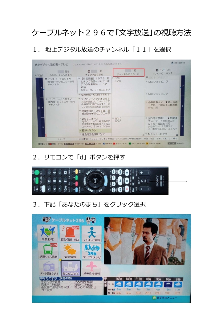 ケーブルネット２９６文字放送の視聴方法_page-0001